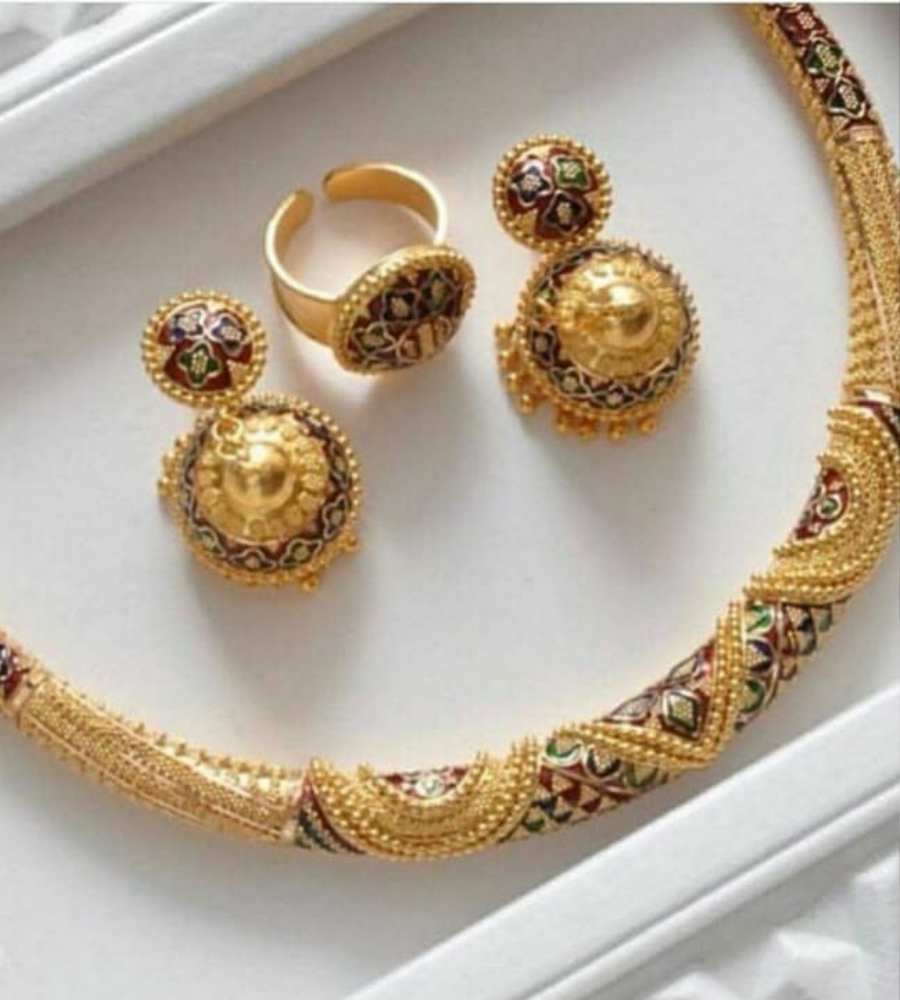 Gold-Meenakari-Necklace-Set